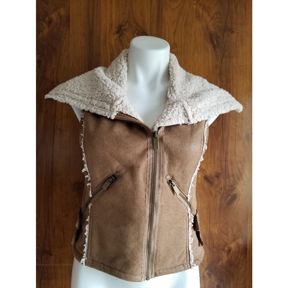 Ashley Tan Faux Fur Vest